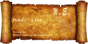 Makó Elek névjegykártya