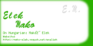 elek mako business card